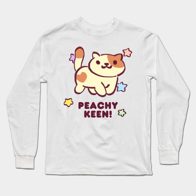 kitty collector rare cat peaches with starry sparkles being peachy keen Long Sleeve T-Shirt by mudwizard